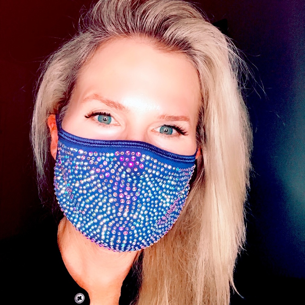 Super Bling & Sparkle Rhinestone Face Mask! - Picture 3 of 12